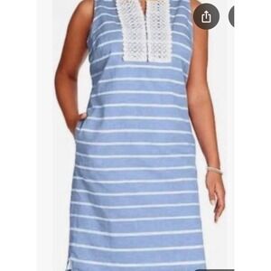 Talbots Linen Blend Dress-size 12-breathable lightweight shift‎ dress summer